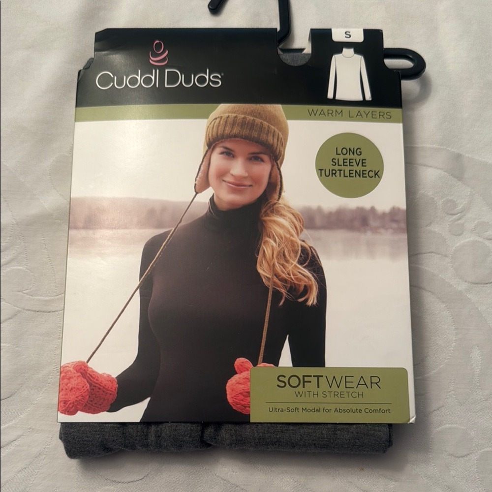 Cuddl Duds Women's Gray Long Sleeve Turtleneck